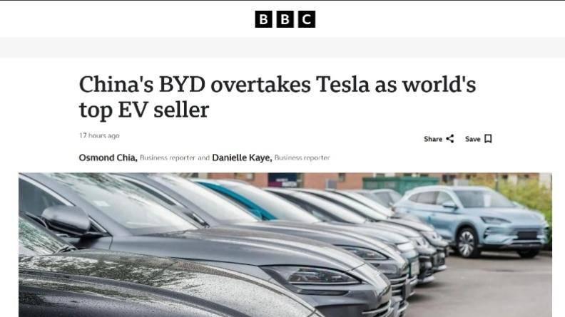 超越特斯拉！比亚迪问鼎2025年全球纯电销量冠军！