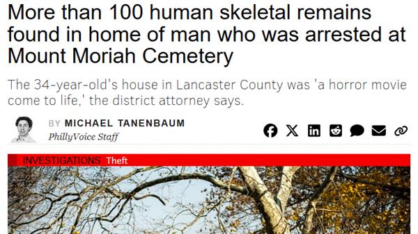 美国男子涉嫌出售“人皮包”被捕！家中藏100件人类头骨如恐怖电影