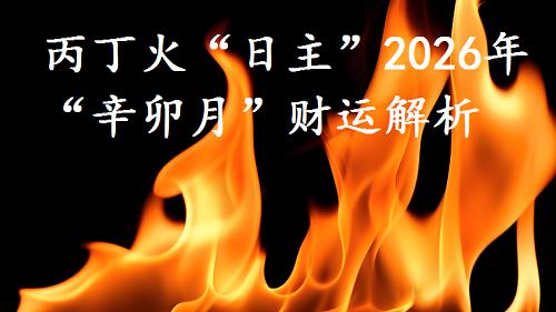丙丁火“日主”，2026年二月，“辛卯月”财运解析