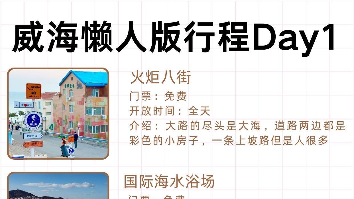 J人旅行，威海四天行程