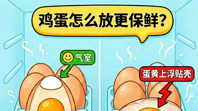 冷知识：鸡蛋竖放更保鲜？食品科学教授对比实验揭秘