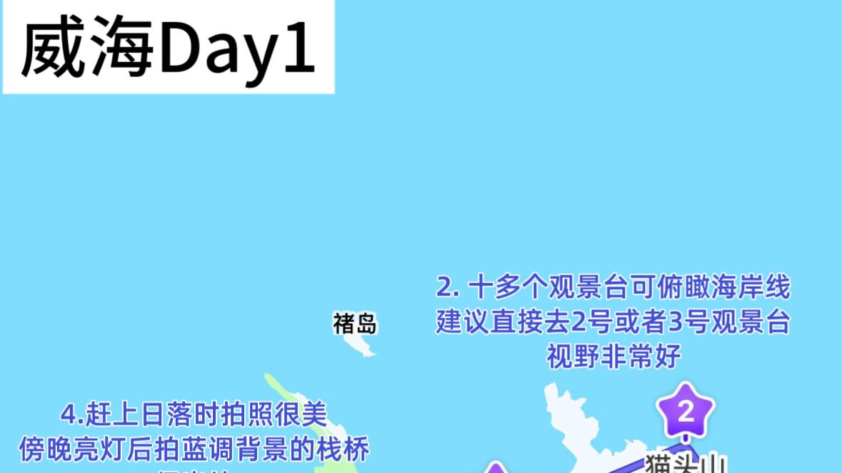 外地人在威海玩的三天不绕路地图版攻略