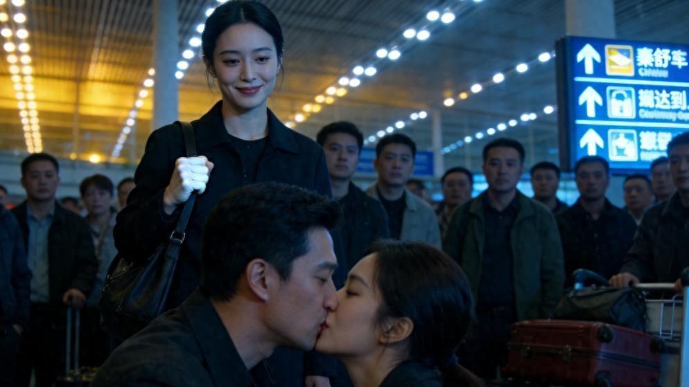 新婚丈夫在机场亲别人，十二秒没松开，我手里的花还没蔫。