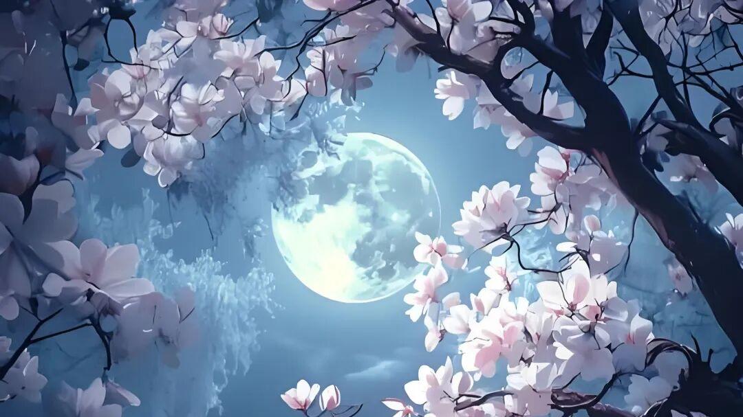 七律·月下花影惹情怜