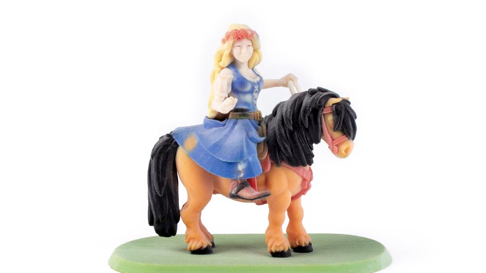 3D打印骑马少女手板模型-齐乐手板