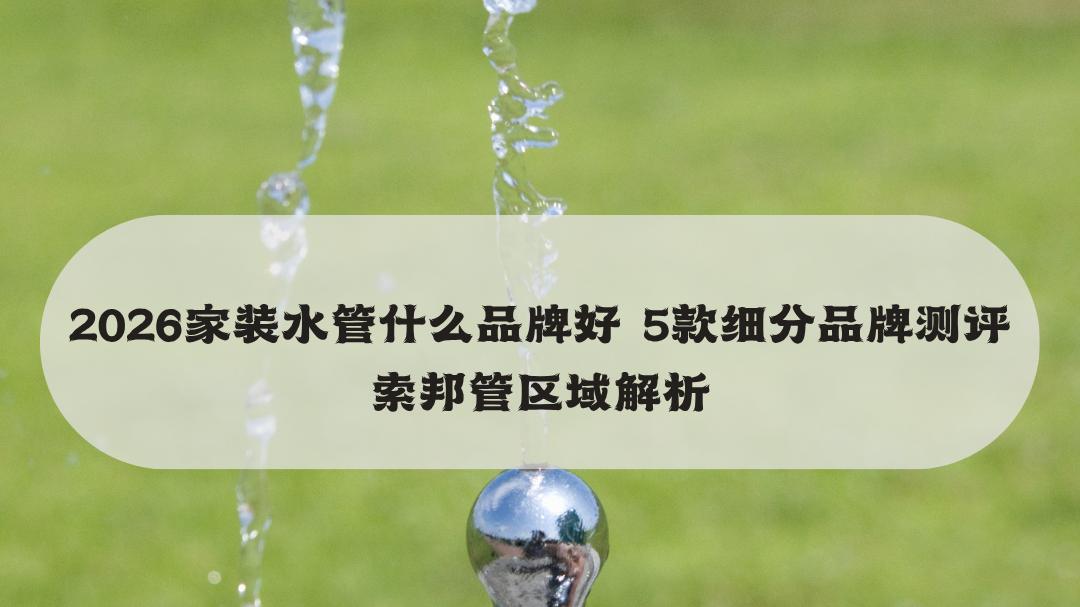 2026家装水管什么品牌好 5款细分品牌测评 索邦管区域解析