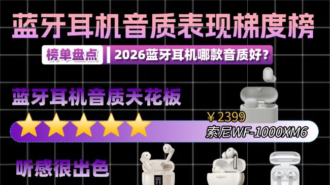 蓝牙耳机哪种好？2026年小白必看高性价比蓝牙耳机品牌避坑精选！
