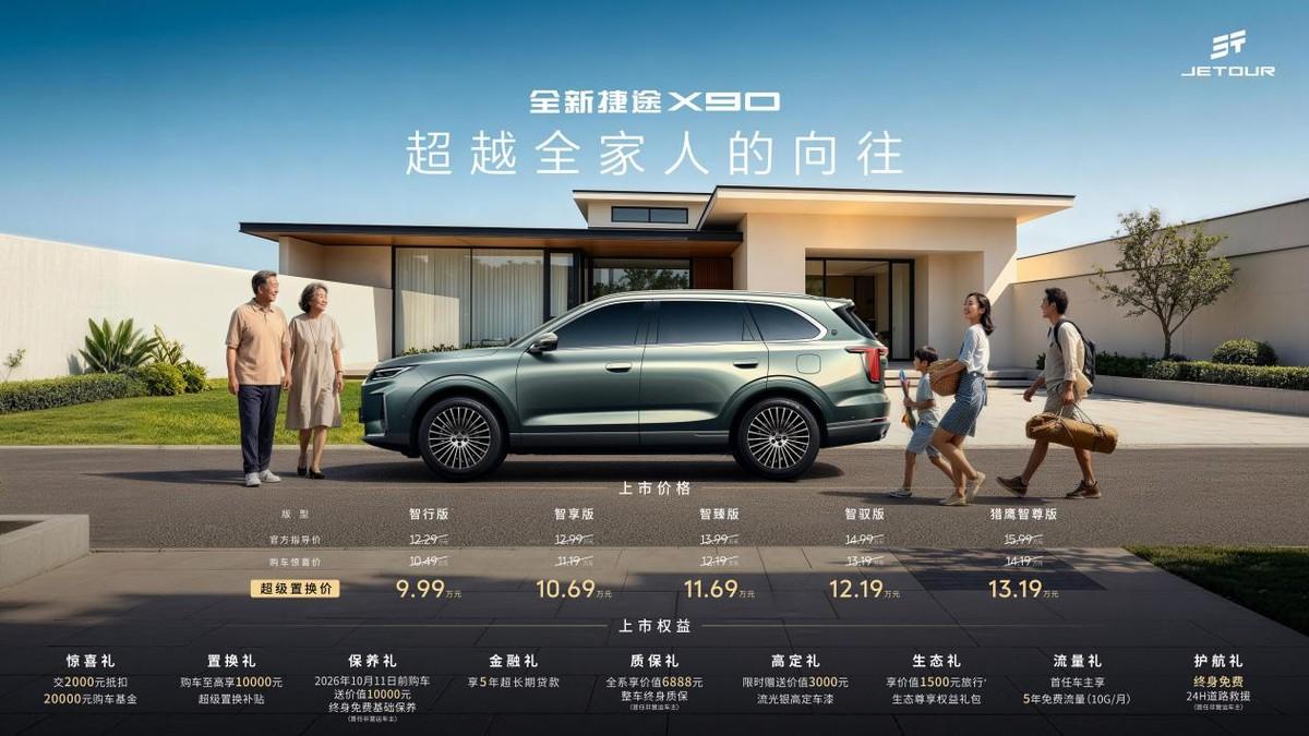 科技大空间超能SUV！全新捷途X90正式上市，置换价9.99万元起