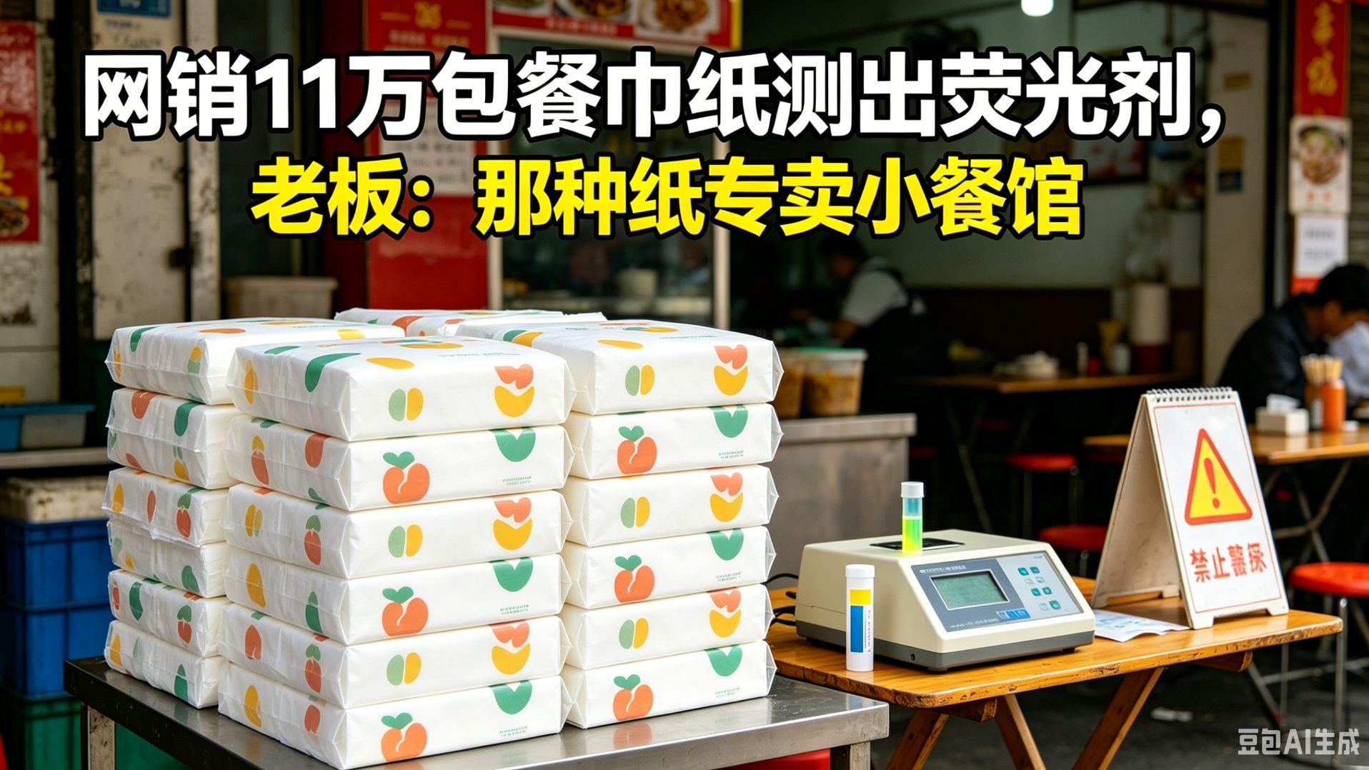 网销11万包的餐巾纸测出荧光剂，老板：那种纸专卖小餐馆