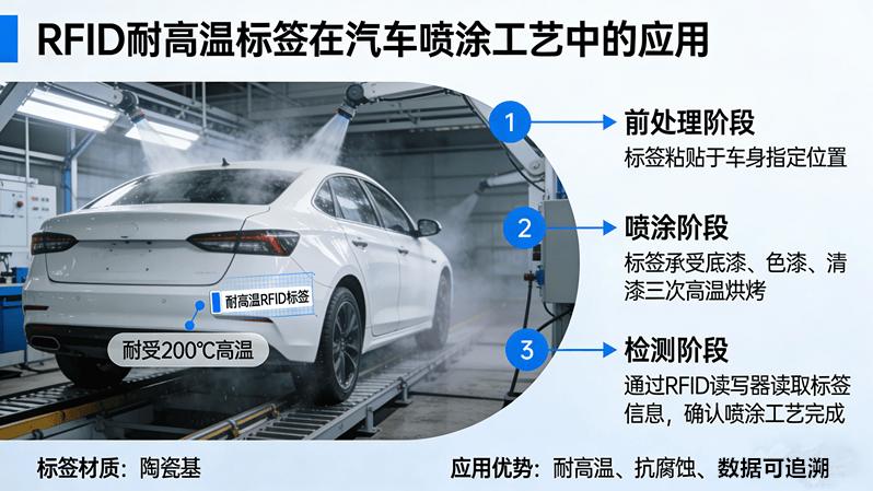 耐高温RFID标签提升汽车喷涂线效率，精准度再升级