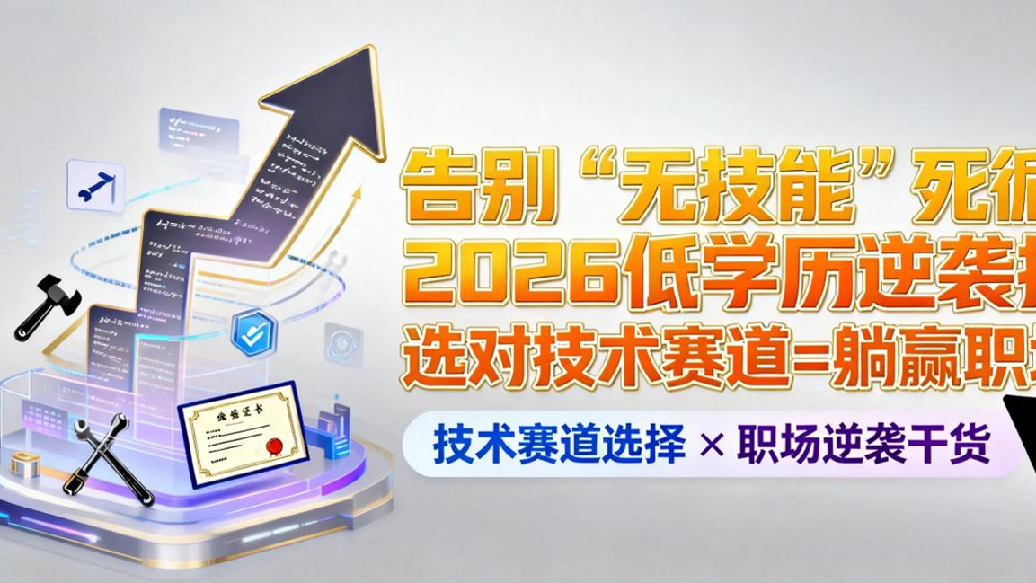 告别“无技能"死循环! 低学历逆袭指南：选对技术赛道 = 躺赢职场