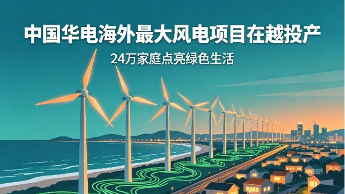 中国华电海外最大风电项目在越投产，24万家庭点亮绿色生活