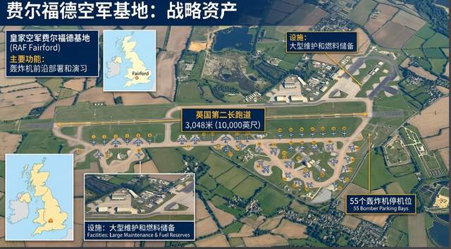 驻扎大量袭击伊朗的轰炸机，英国基地火光冲天，现场浓烟滚滚