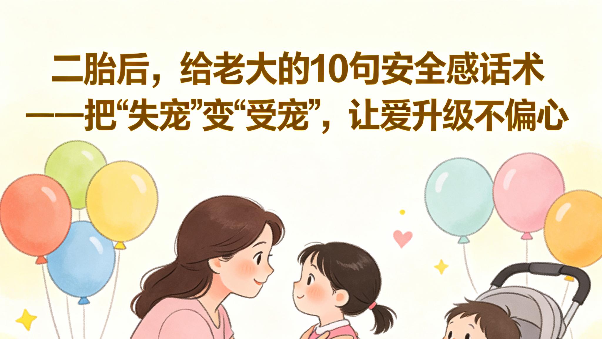 二胎后，给老大的10句安全感话术——把“失宠”变“受宠”，让爱升级不偏心