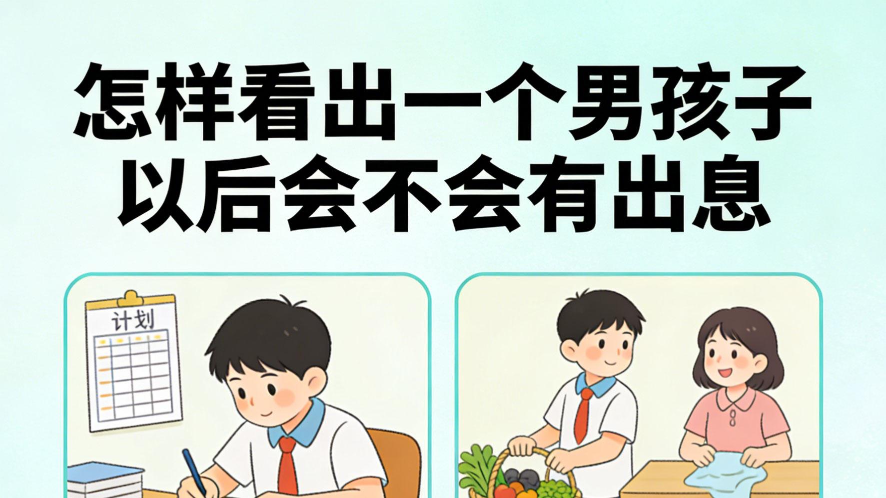 怎样看出一个男孩子以后会不会有出息？