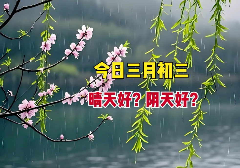 “不怕初三晴一天，就怕初三一天阴”，今日三月初三，晴天好？阴天好？