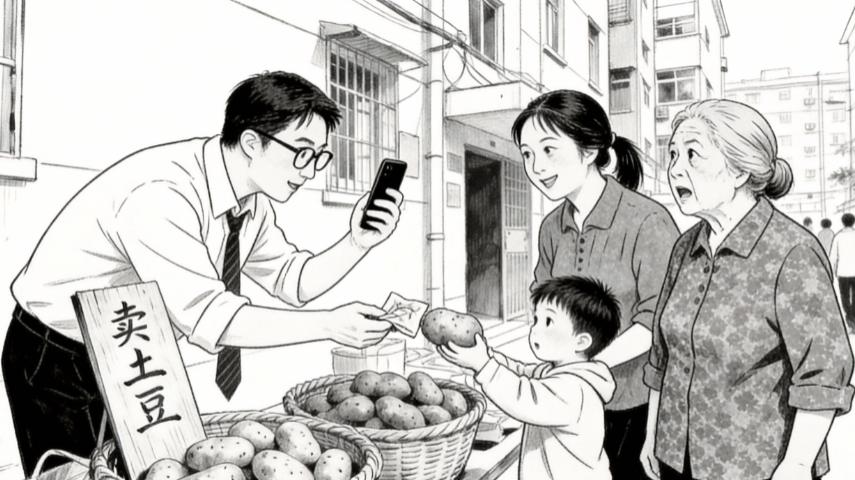 我带孩子摆地摊，婆婆嫌丢人，直到班主任来买了三斤土豆