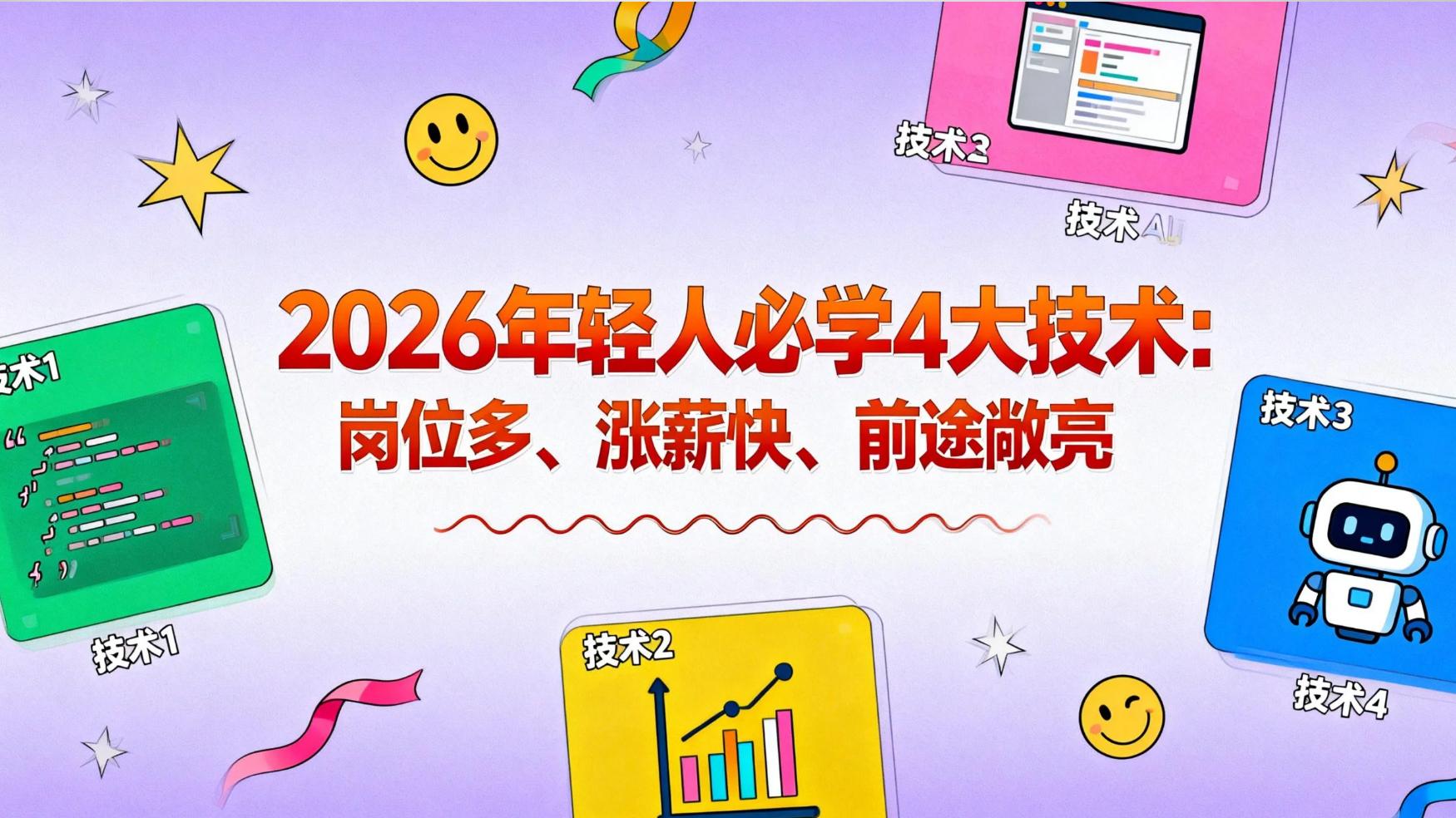 2026年轻人必学4大技术：岗位多、涨薪快，选对赛道少走弯路