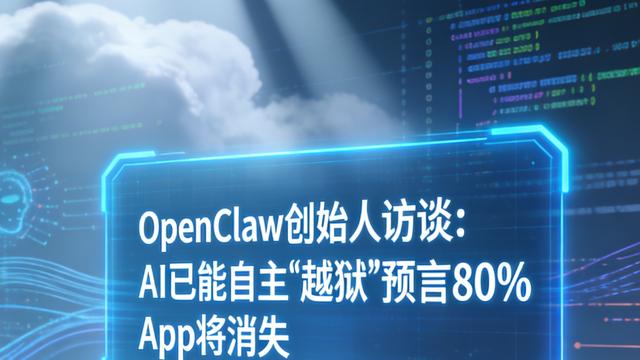 OpenClaw 创始人访谈：AI 已能自主 "越狱" 预言 80% App 将消失