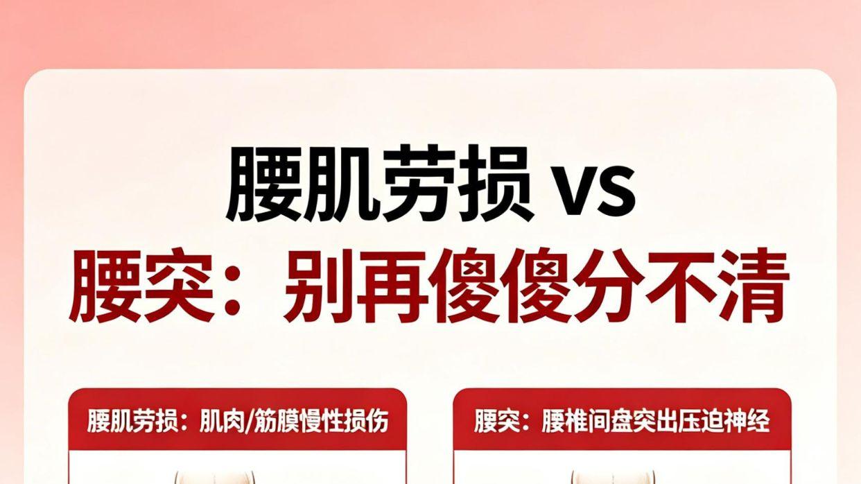 腰疼是肌肉废了还是椎间盘炸了？一张表教你分清