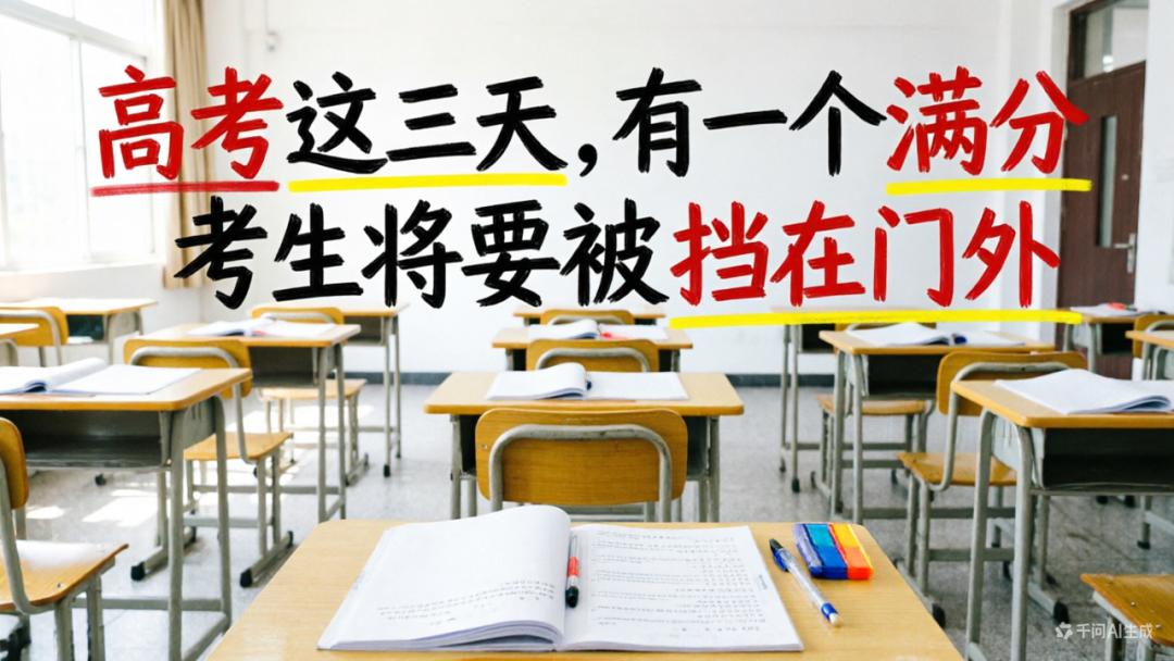 高考这三天，有一个满分考生将要被挡在门外