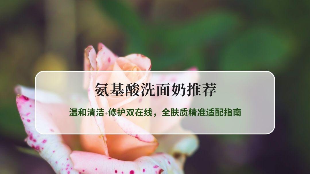 2026氨基酸洗面奶推荐｜温和清洁+修护双在线，全肤质精准适配指南