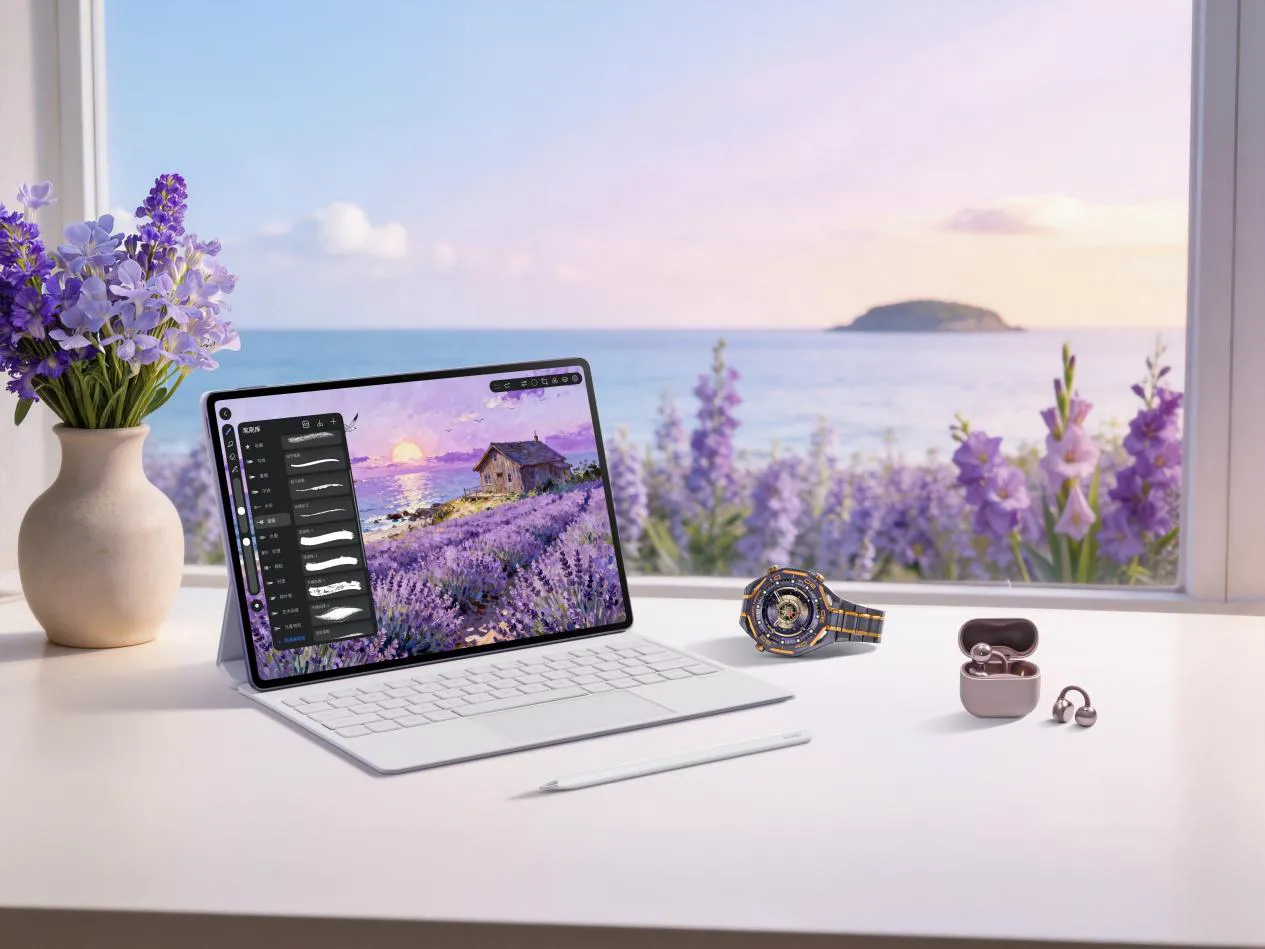 华为平板春日焕新：不只幻影紫新配色，更有鸿蒙6智慧加持