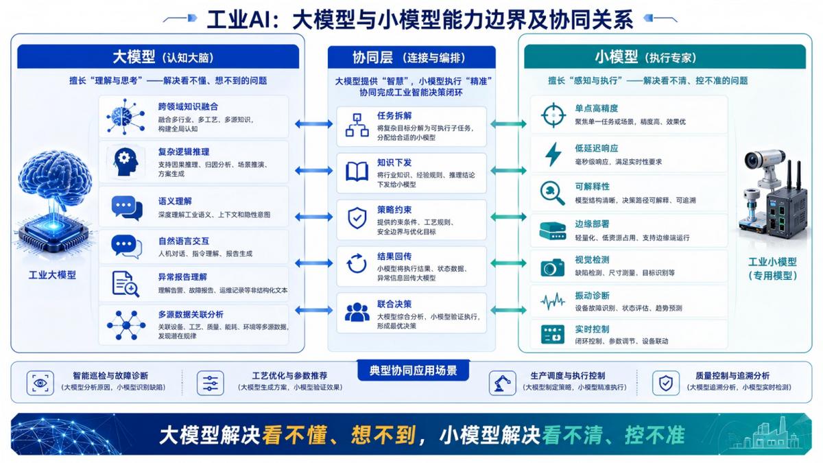 “大模型统筹、小模型执行”：工业AI大小协同的三种架构模式