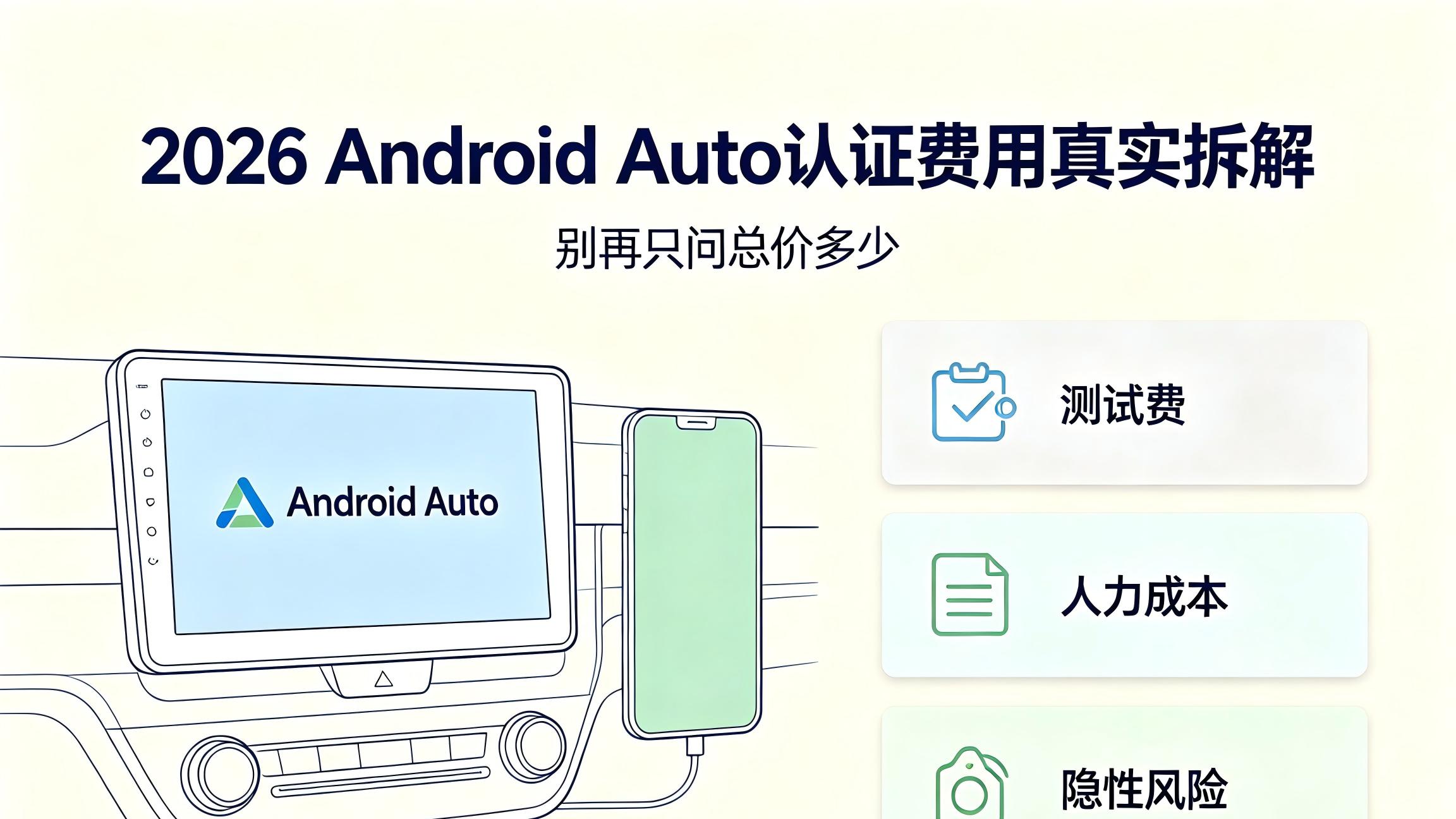 2026年Android Auto认证费用真实拆解：别再只问"总价多少"了