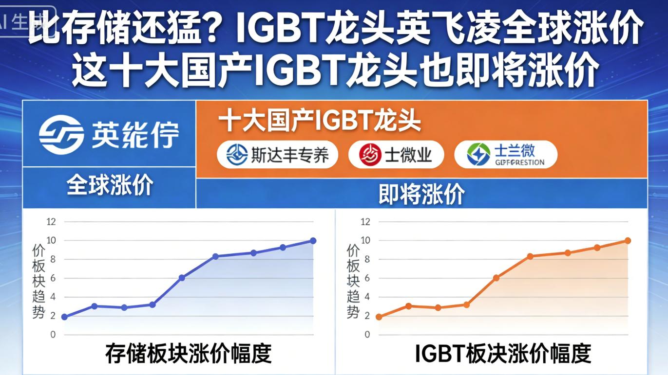 比存储还猛？IGBT龙头英飞凌全球涨价 这十大国产龙头也即将涨价