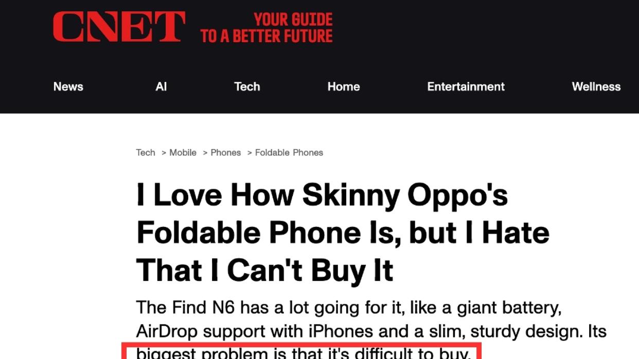 还得是歪果仁，Find N6最大的缺点找到了！