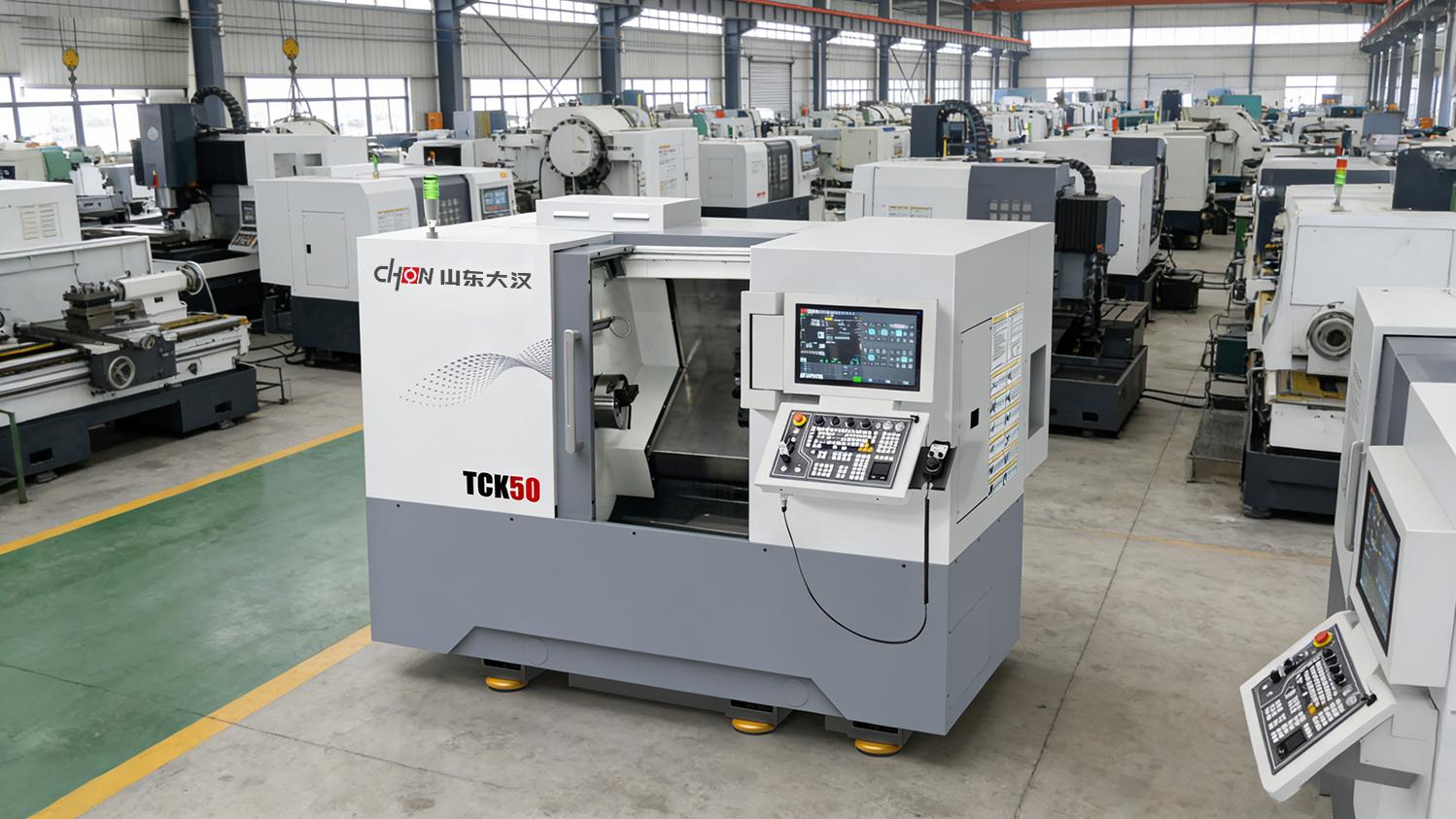 山东大汉TCK50斜轨车床：小身材，大能耐！加工利器为何年销500+？