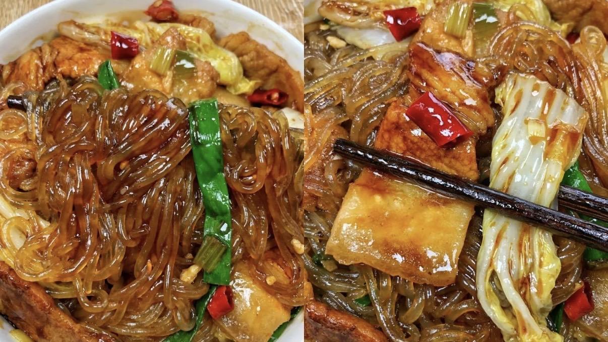 五花肉煸油炖粉条绝配