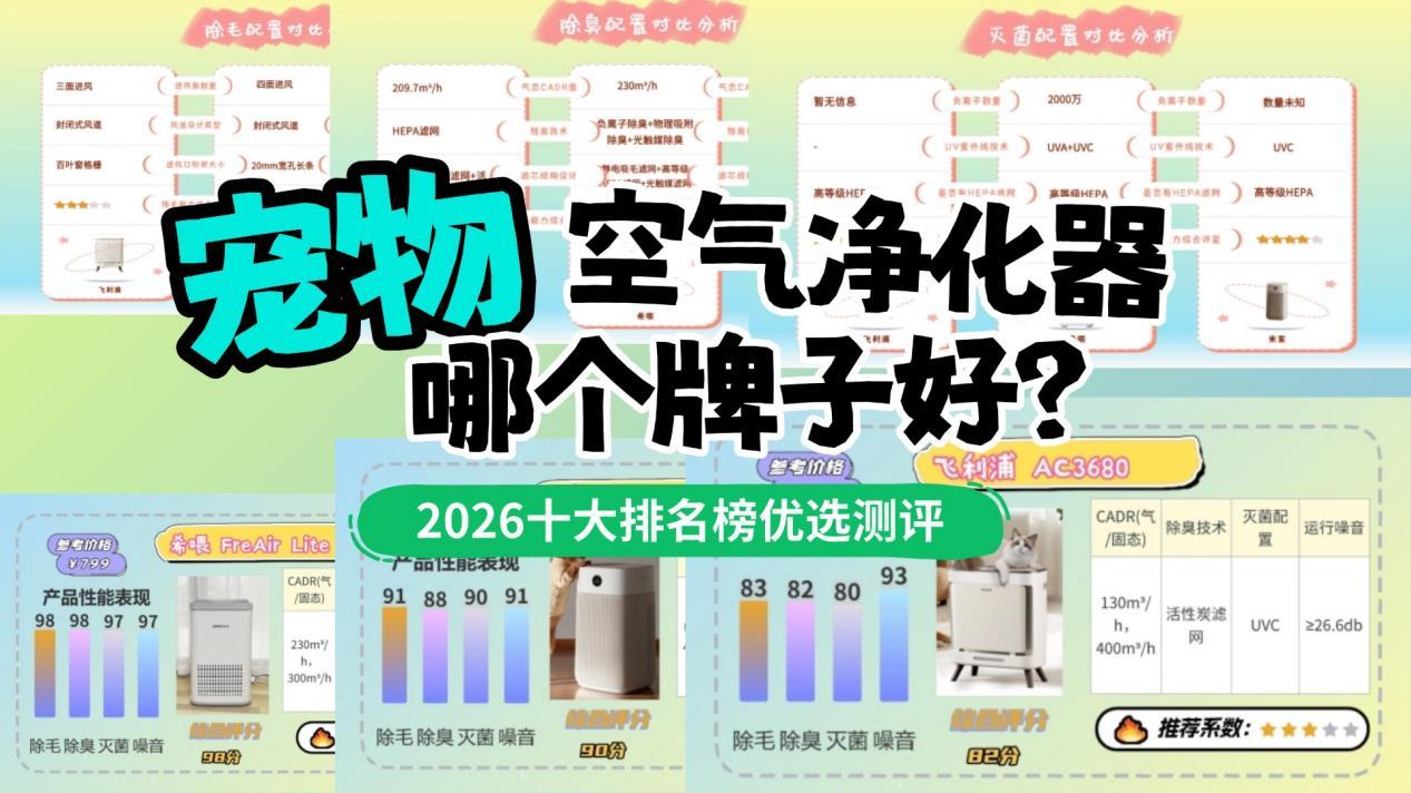 宠物空气净化器哪个牌子好? 2026十大排名榜优选测评，看买不踩雷!