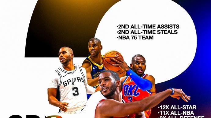 助攻抢断都高居历史第二！保罗生涯15次打进季后赛，可惜终生无冠