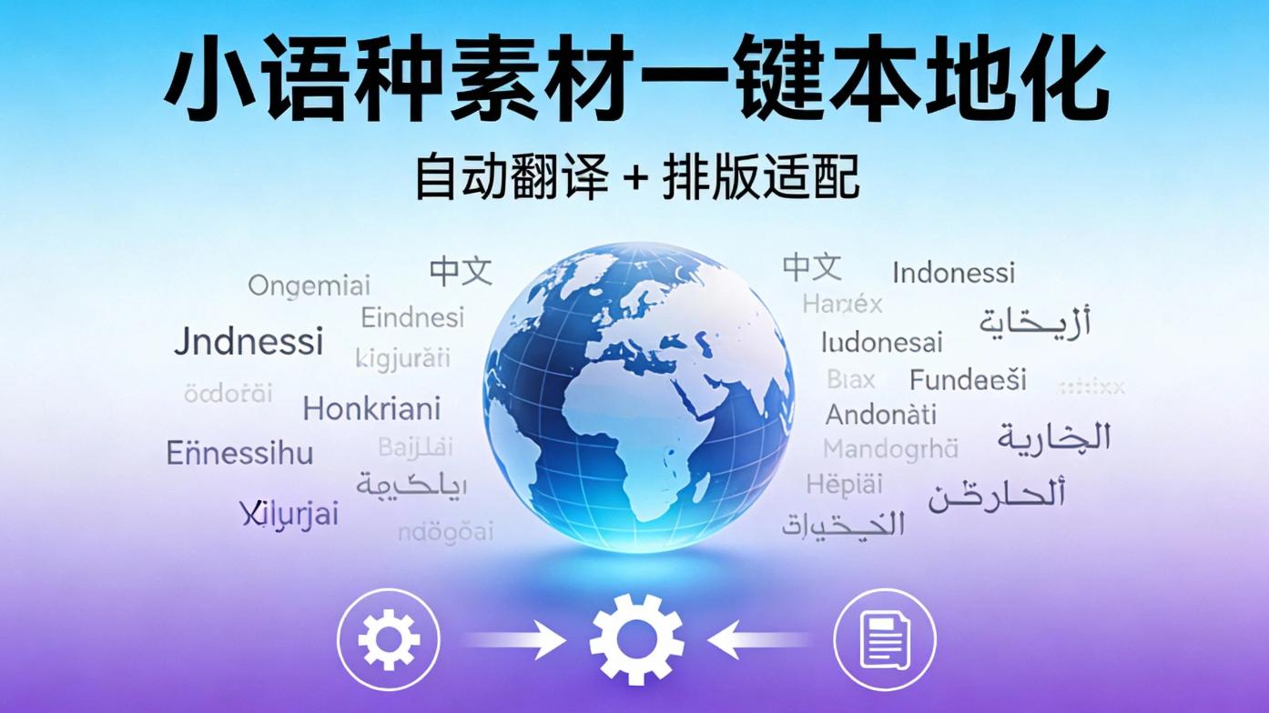 小语种素材一键本地化：自动翻译 + 排版适配的内容思路
