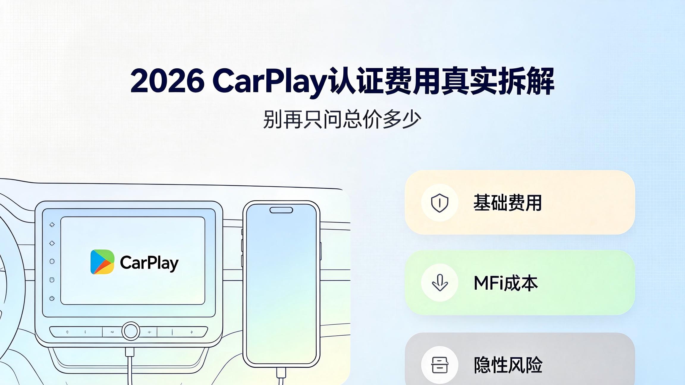 2026年CarPlay认证费用真实拆解：别再只问"总价多少"了