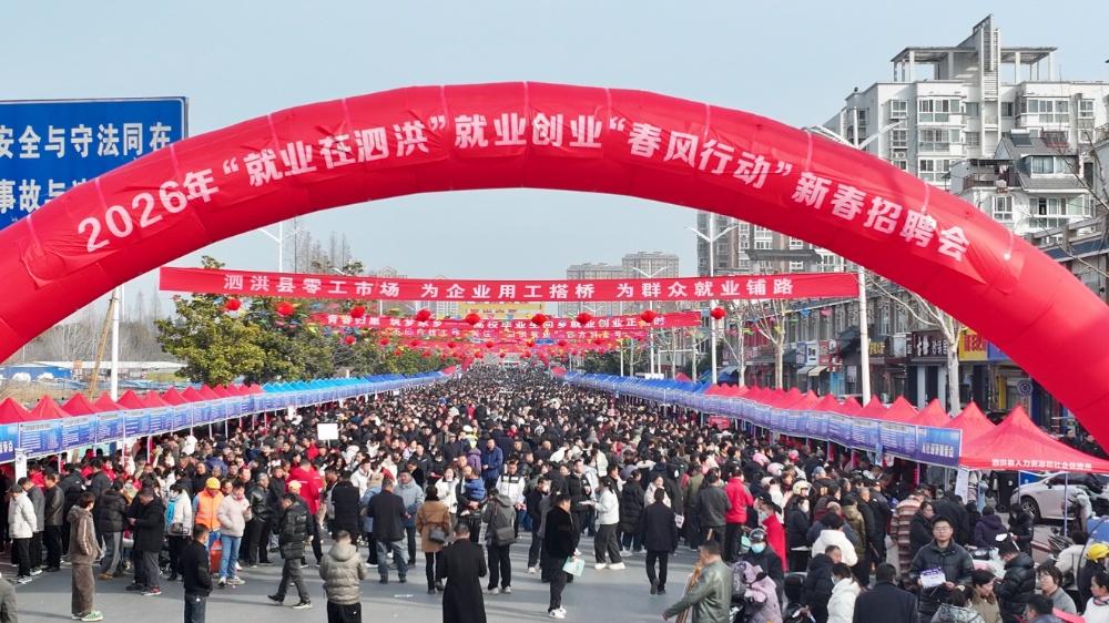 就业创业两不误 泗洪新春招聘会助力群众家门口就业
