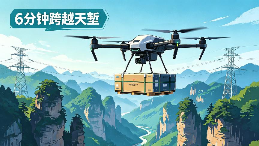 6分钟跨越天堑：重载无人机在张家界电网基建中上演“空中速递”