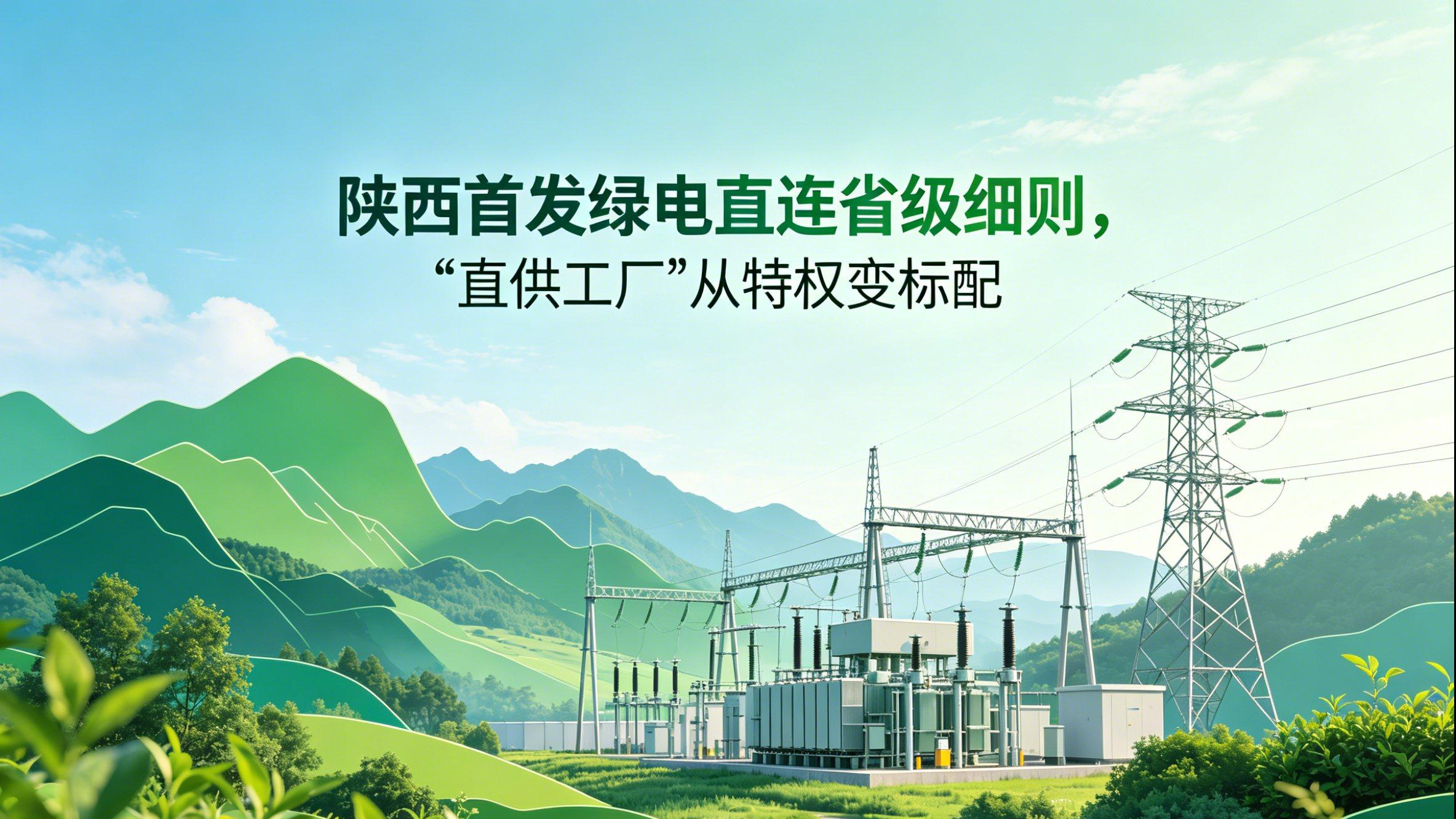 陕西首发绿电直连省级细则，"直供工厂"从特权变标配