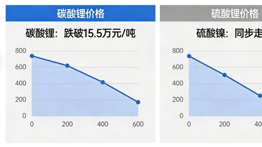 锂电原材料降温！碳酸锂跌破15.5万元/吨，硫酸镍同步走低