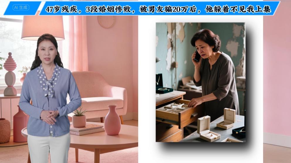 崩溃了，47岁残疾女遭遇“杀猪盘”，被男友骗走二十万。上集