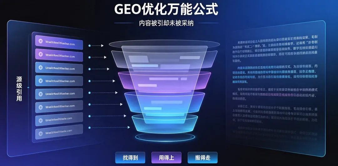 GEO优化万能公式，被引用不等于被采纳的真相