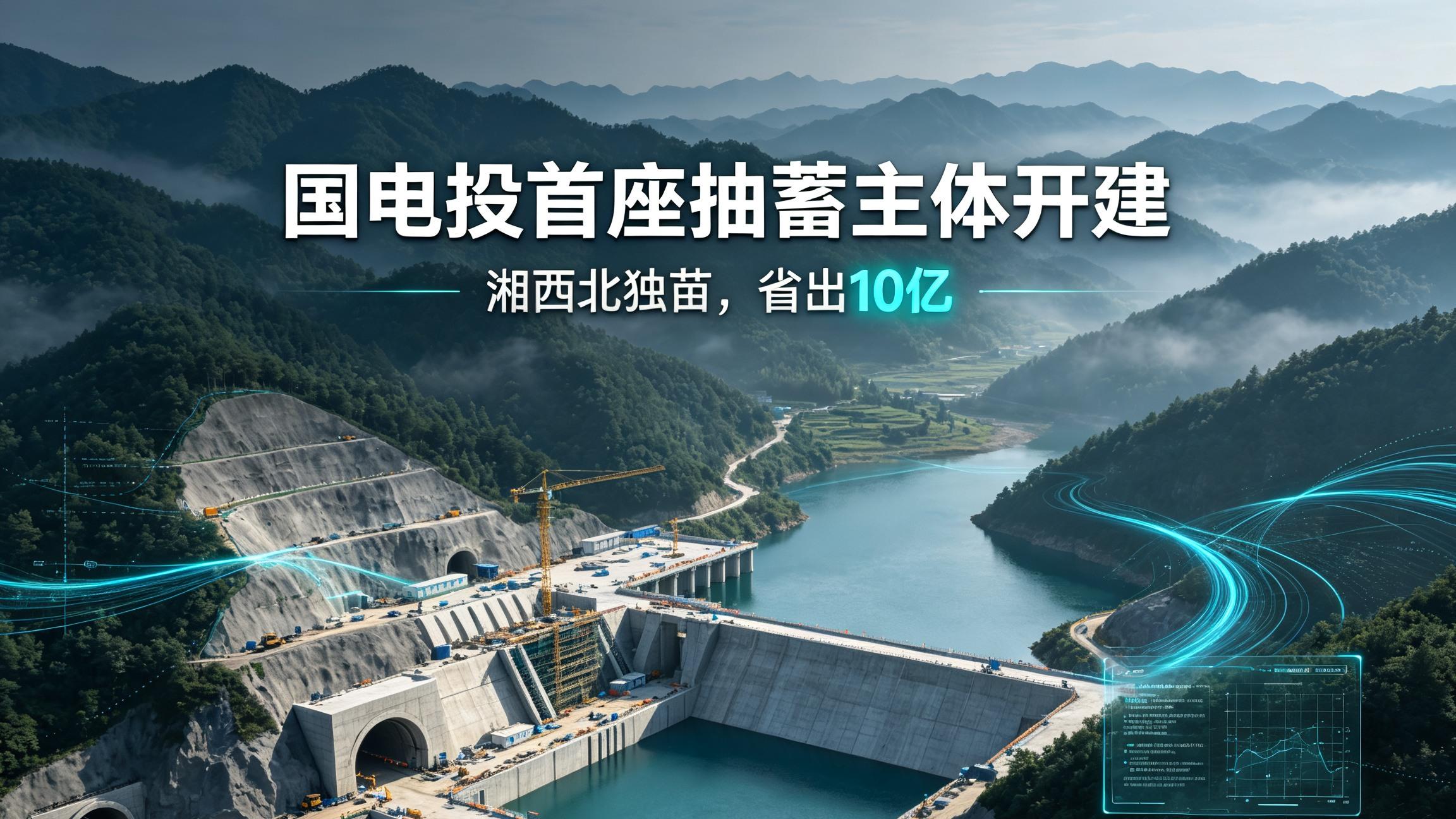 国电投首座抽蓄主体开建：湘西北独苗，省出10亿