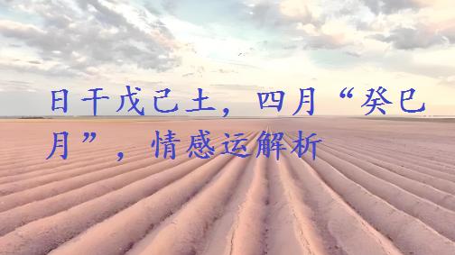 日干戊己土，四月“癸巳月”，情感运解析