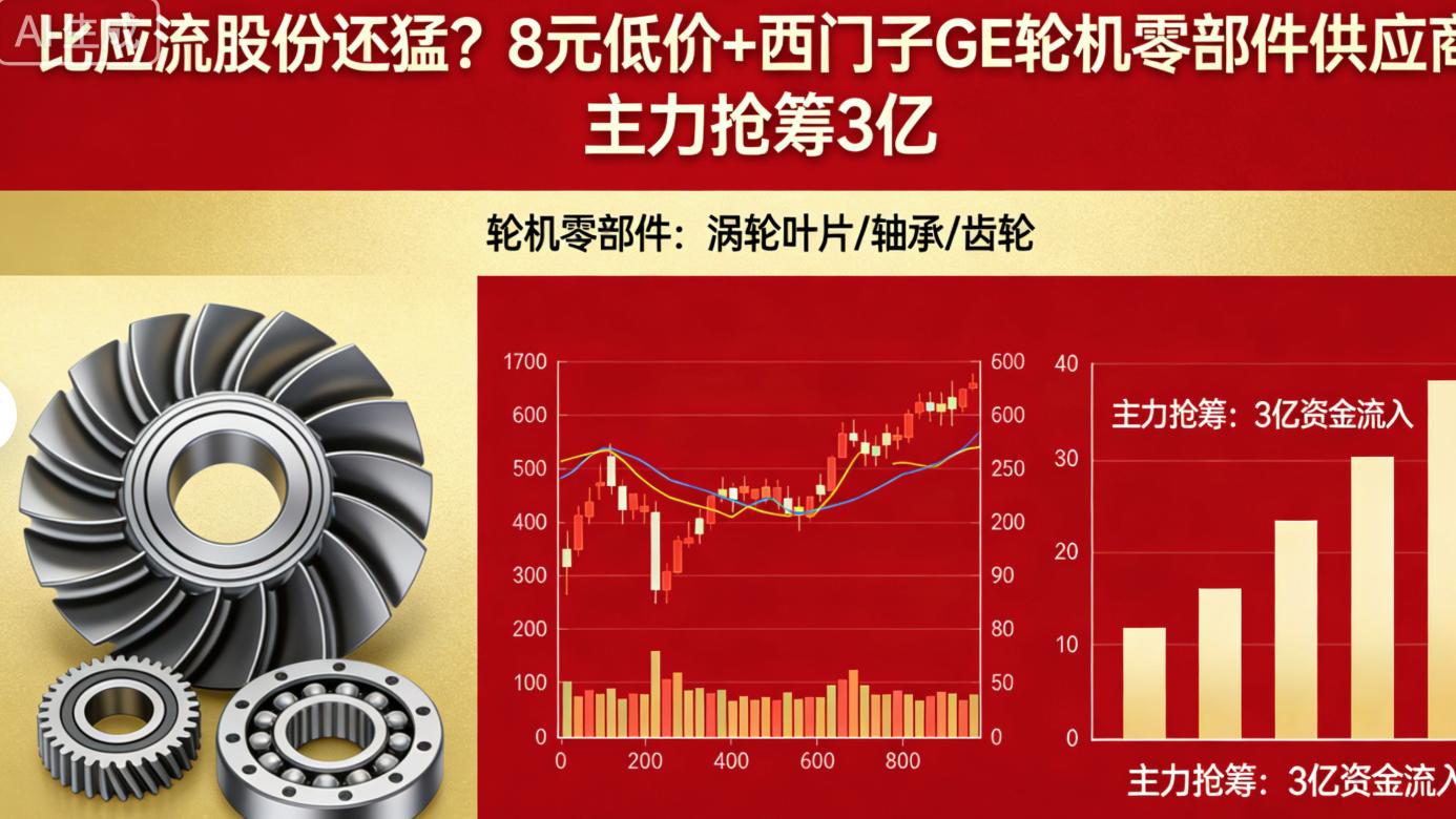 比应流股份还猛？8元低价+西门子GE轮机零部件供应商 主力抢筹3亿