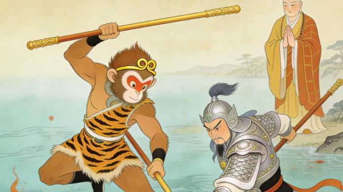 都认为孙悟空与二郎神是五五开，悟空却笑道：50个我也打不过他