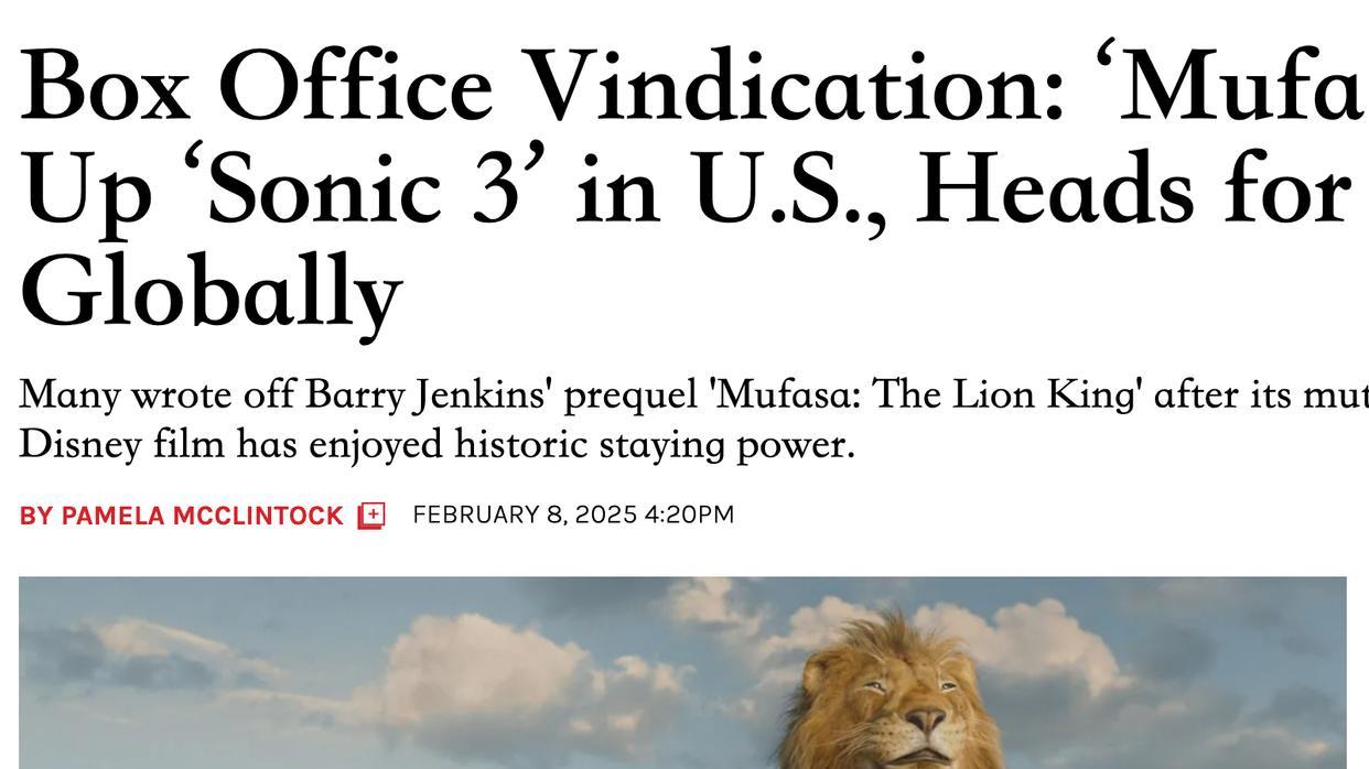 麦卡琳看衰《木法沙》的后劲，《狮子王》拥有固定的概念