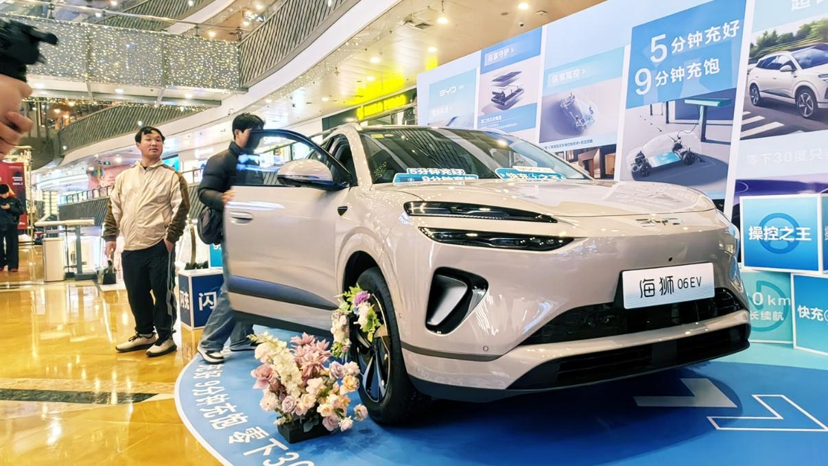 海狮06EV亮相魔都旺地，海洋网双车携二代刀片电池登场
