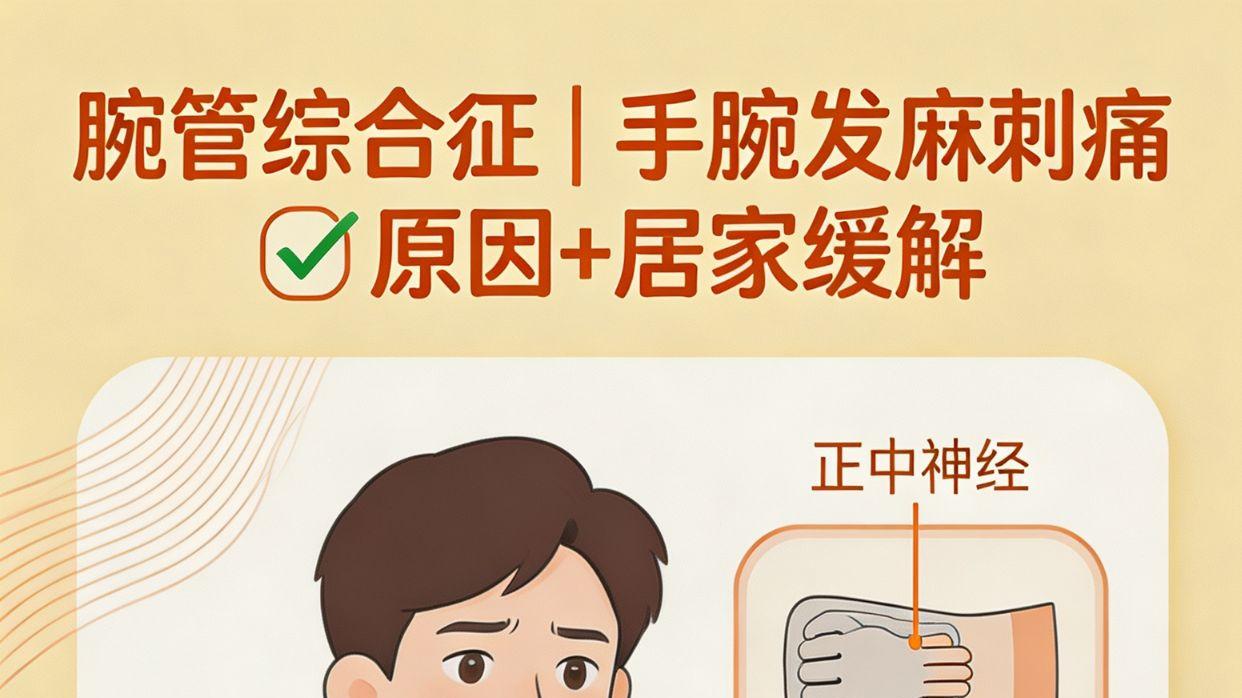 手腕发麻刺痛，腕管综合征？这一个居家缓解方法你得知道！